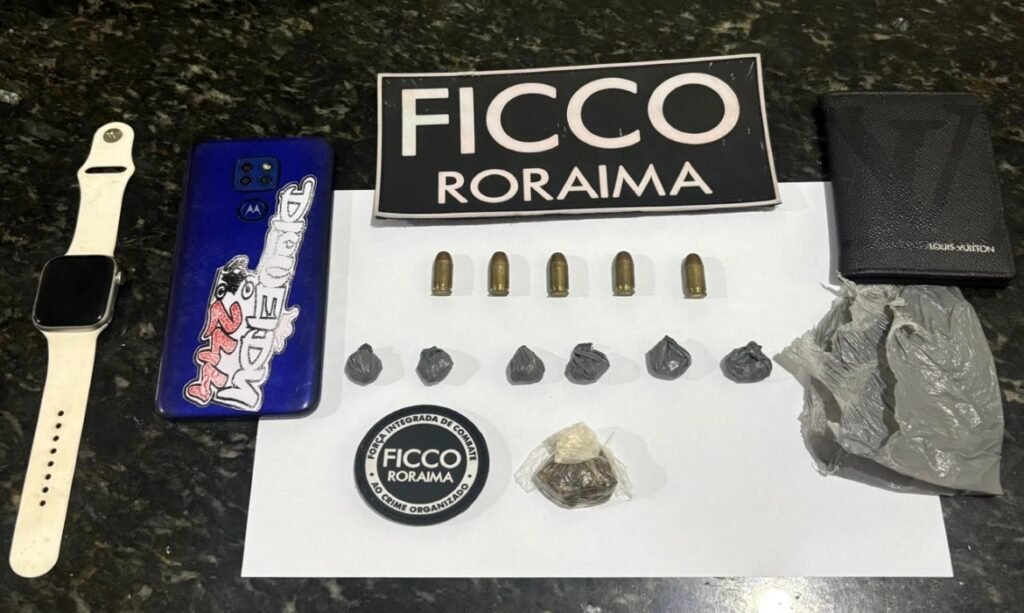 Ação integrada apreende drogas e munições e prende suspeito de integrar facção criminosa no sul do estado